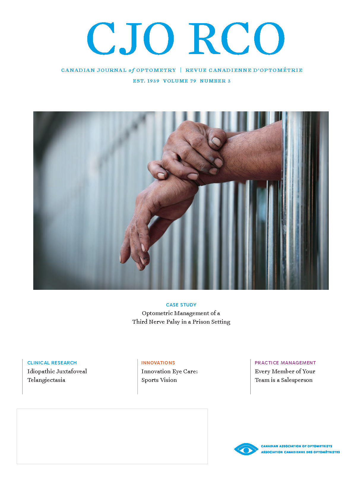 Cover of CJO Volume 79 Number 3, showing hands sticking out from behind prison bars