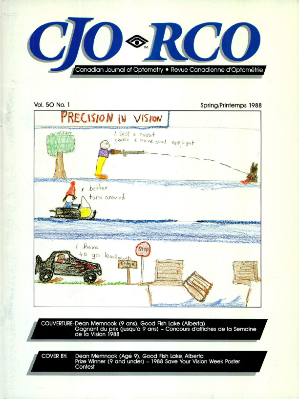Cover of the Canadian Journal of Optometry / Revue canadienne d’optométrie for Spring/ Printemps 1988